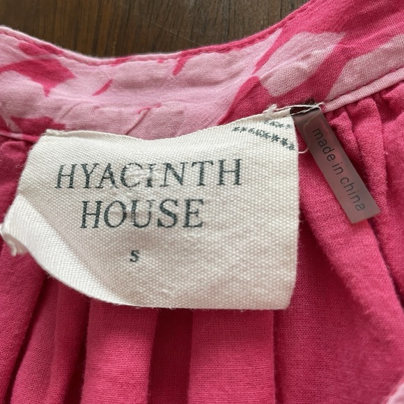 Hyacinth House Tuckernuck Women's Pink Floral Puff Mini Dress Small Feminine - Picture 9 of 16